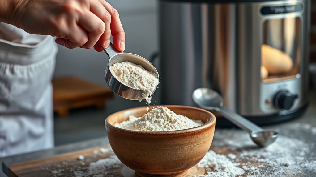 measure flour precisely carefully