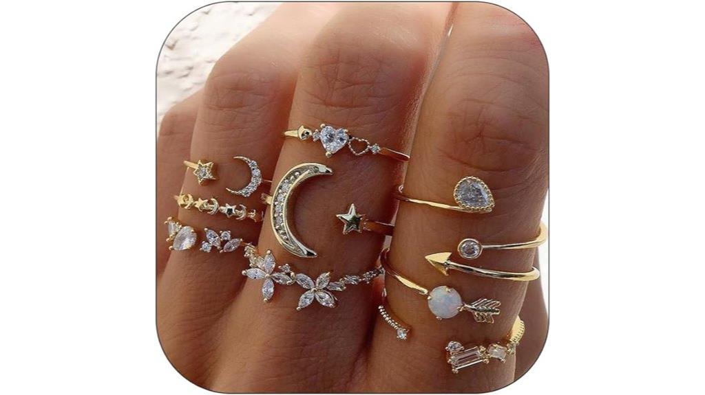 trendy gold stackable rings