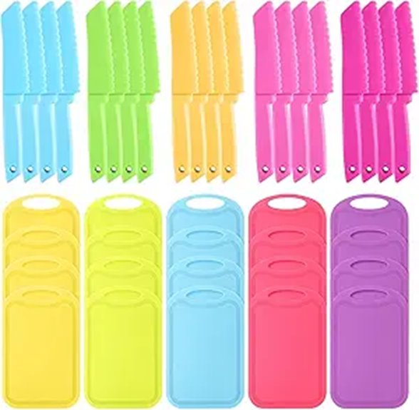 Kids Cutting Board & Knife Set Colorful Safe for Toddlers
