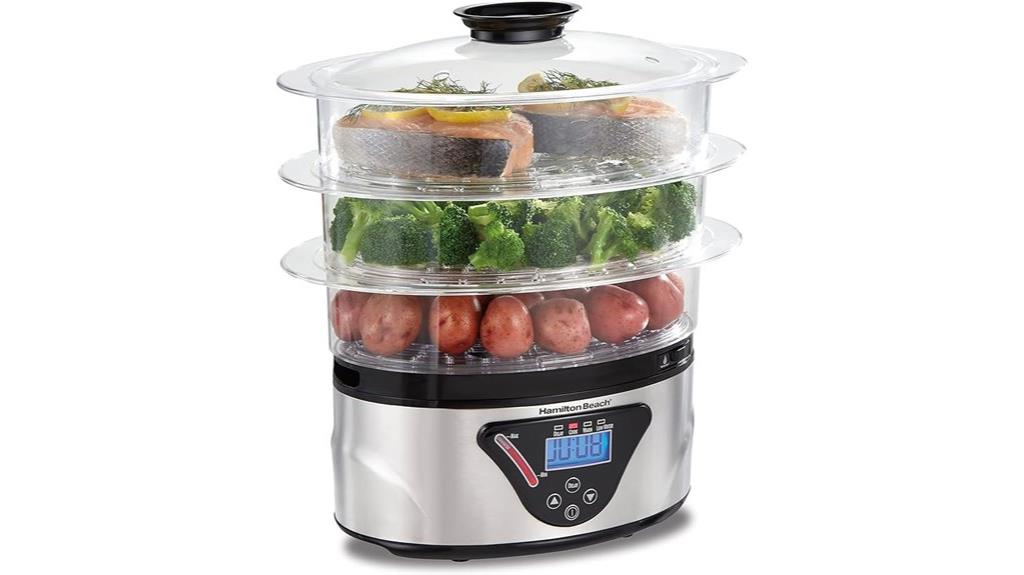 digital 8 25 quart food steamer