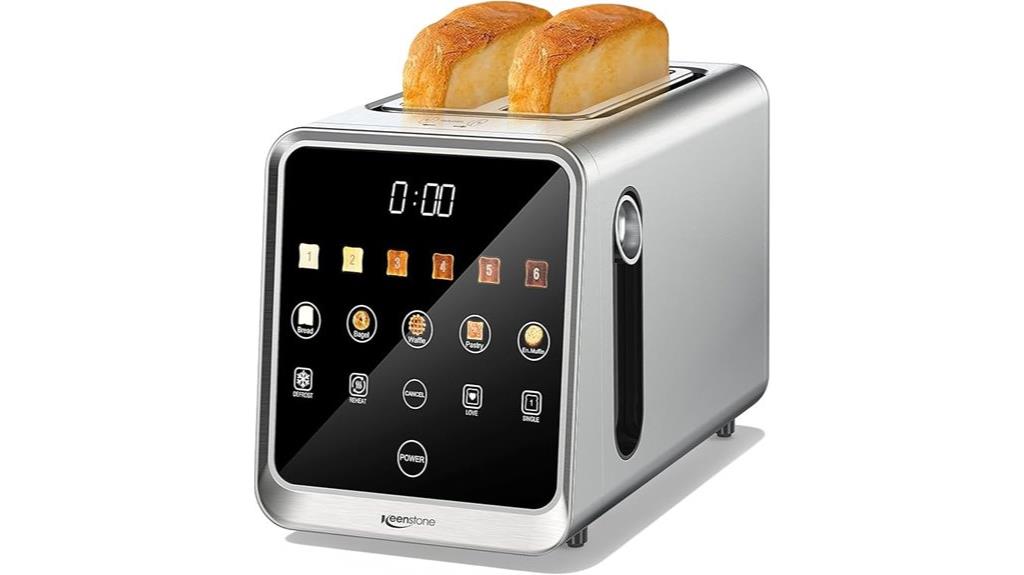 digital touchscreen two slice toaster