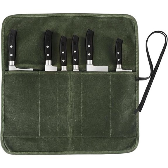 Heavy Duty Waxed Canvas Chef Knife Roll Bag