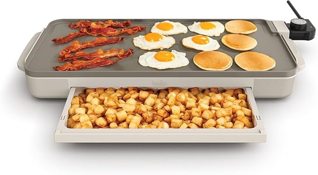 electric griddle with warming