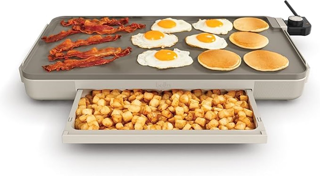 electric griddle with warming tray