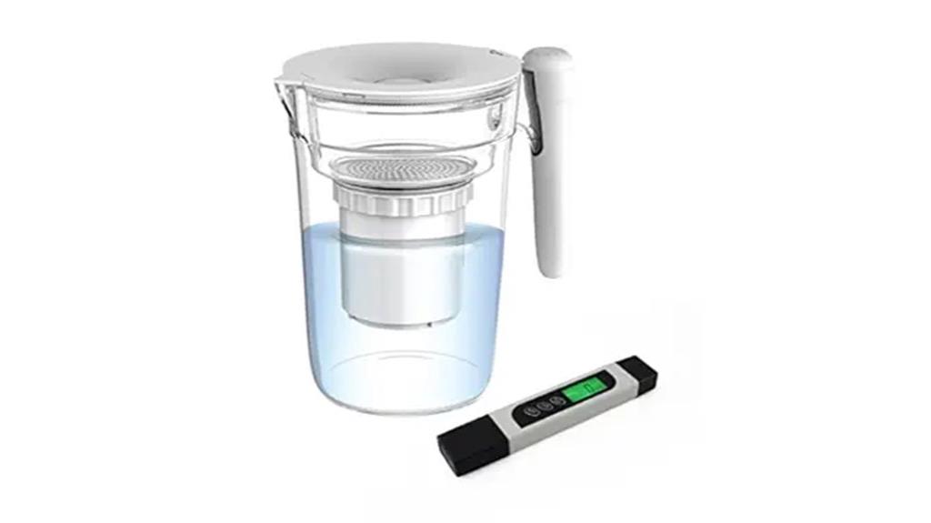 filtered water pitcher with meter