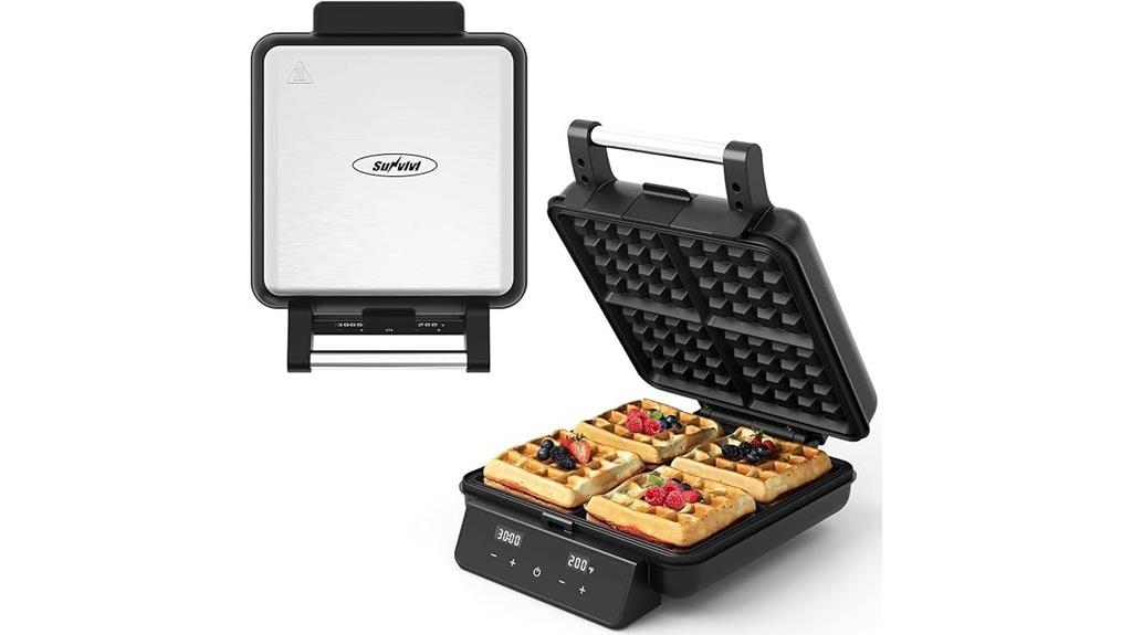 four slice nonstick waffle maker