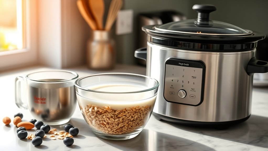 gather ingredients prep cooker