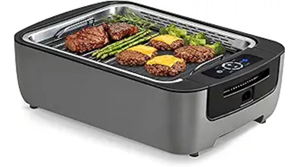 indoor smokeless grill with extractor
