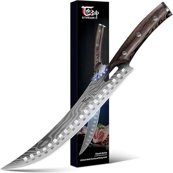 Japanese Style 10.5-Inch Curved Meat Carving Knife