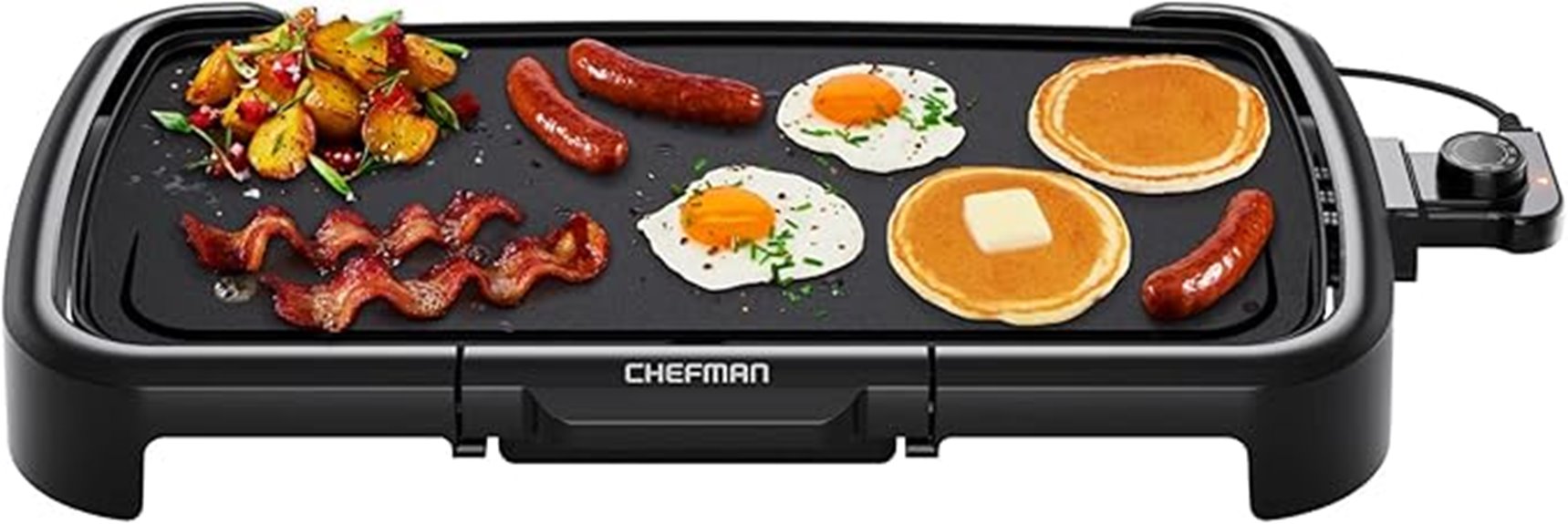 large electric griddle with removable thermostat