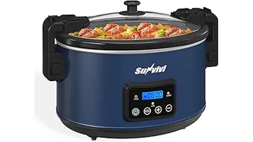 locking lid programmable slow cooker