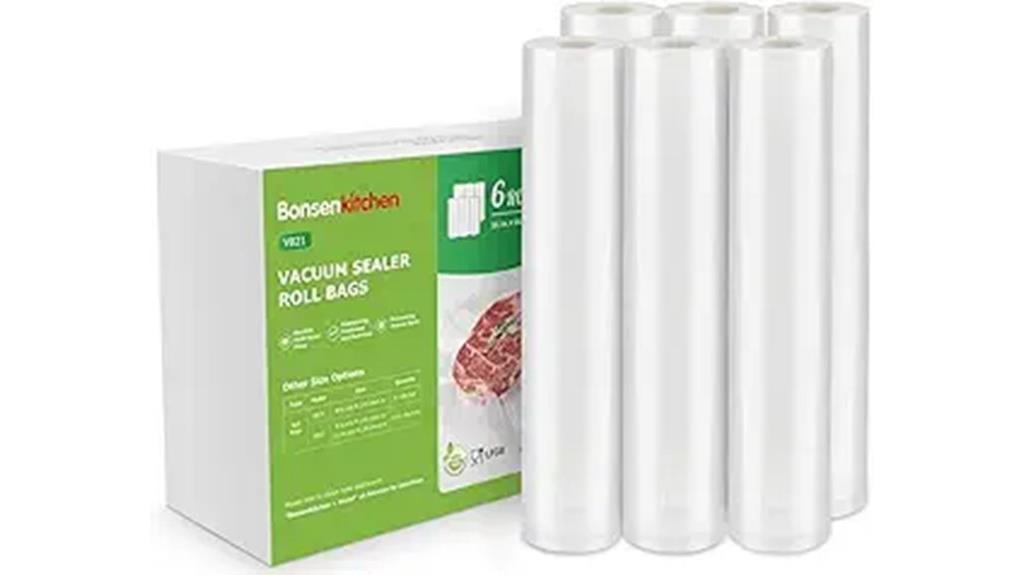 six rolls vacuum bags