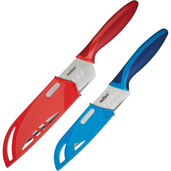 ZYLISS 2 Piece Santoku Knife Set with Sheath Covers Stainless Steel