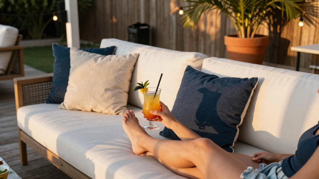 These $15 Pillows Instantly Created Chic Beach Club Vibes in My Backyard