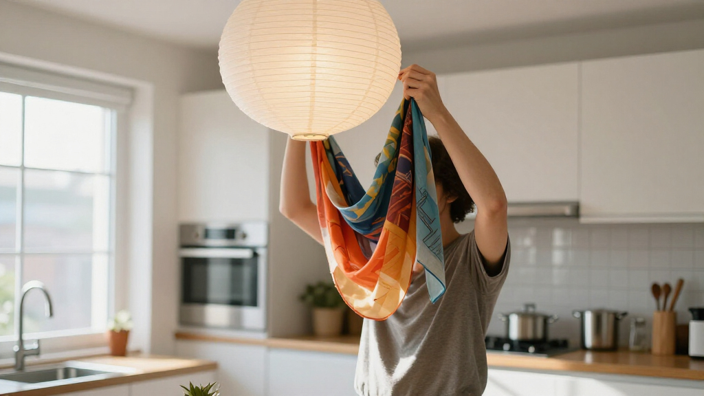 She Draped A Scarf Over IKEA’s Paper Lantern, And It Looks Custom