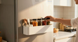 This Magnetic Shelf Turns The Empty Side Of Your Fridge Into Extra Storage Space