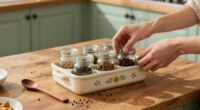 Repurpose A Casserole Holder Into A Spice Rack That Adds Vintage Charm