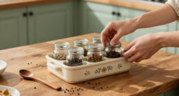 Repurpose A Casserole Holder Into A Spice Rack That Adds Vintage Charm