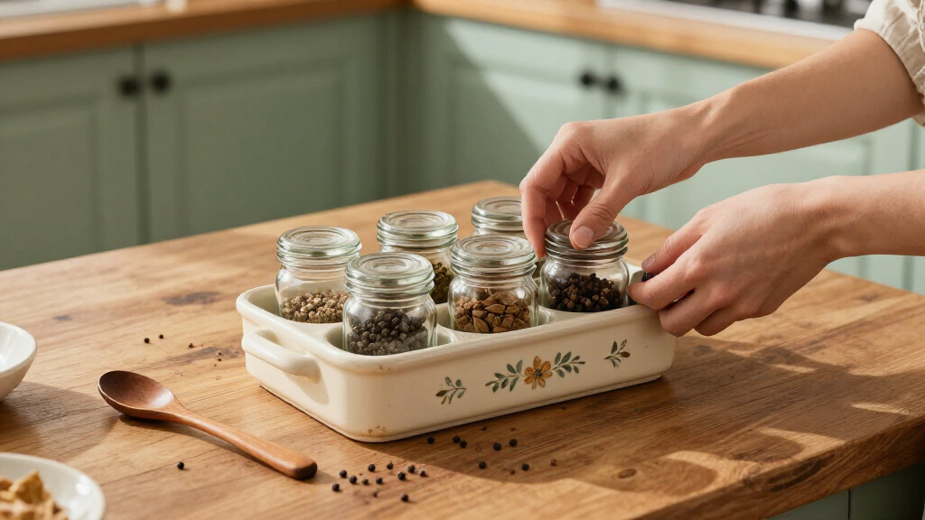 Repurpose A Casserole Holder Into A Spice Rack That Adds Vintage Charm