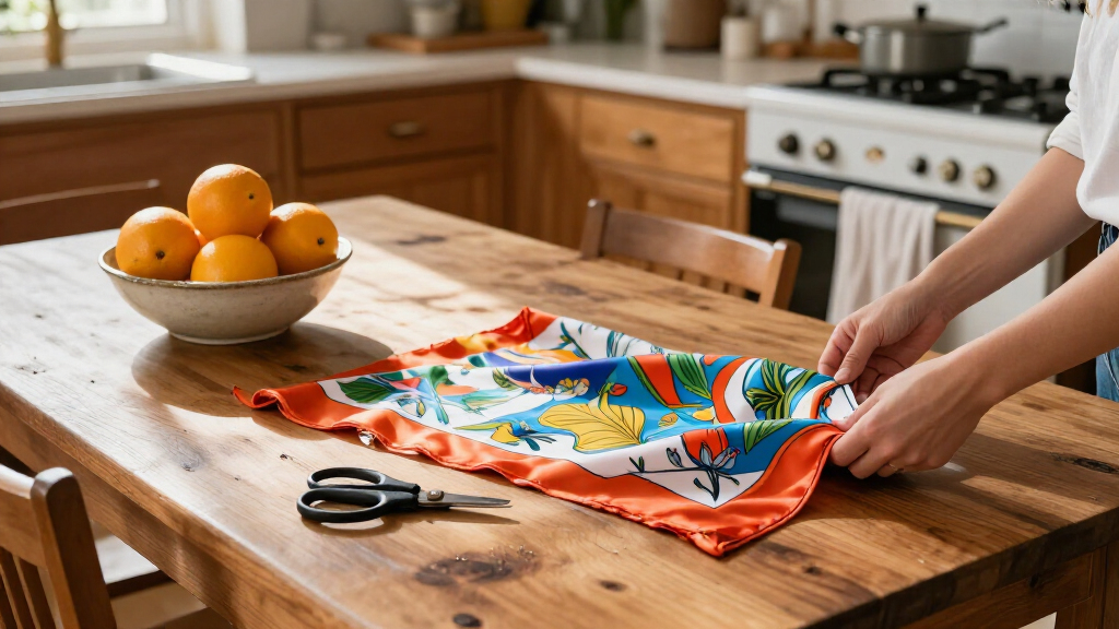 Trade In Your Old Table Runner: There's A Cute DIY Using A Vintage Clothing Accessory